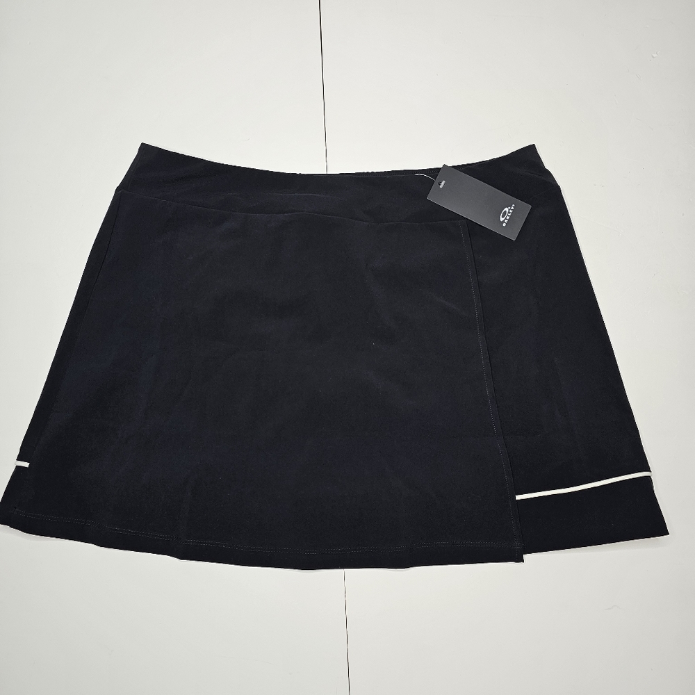 Oakley Womens XL Black Balata Golf Skort Skirt Lined Stretch Pull On Tennis.